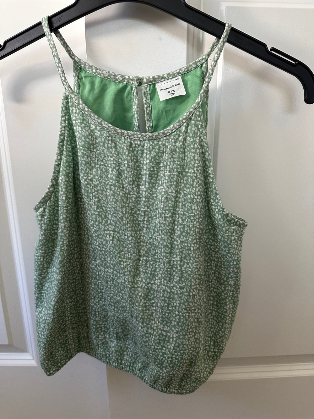abercrombie kids Light Green Floral Print Tank Top
